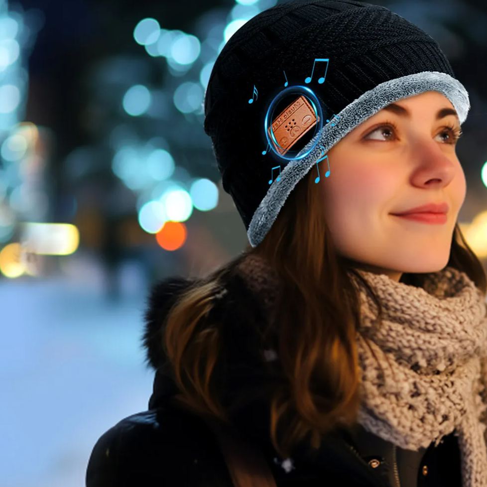 2in1 Winter Bluetooth 5.0 Headset Headband Warm Music Hat 
