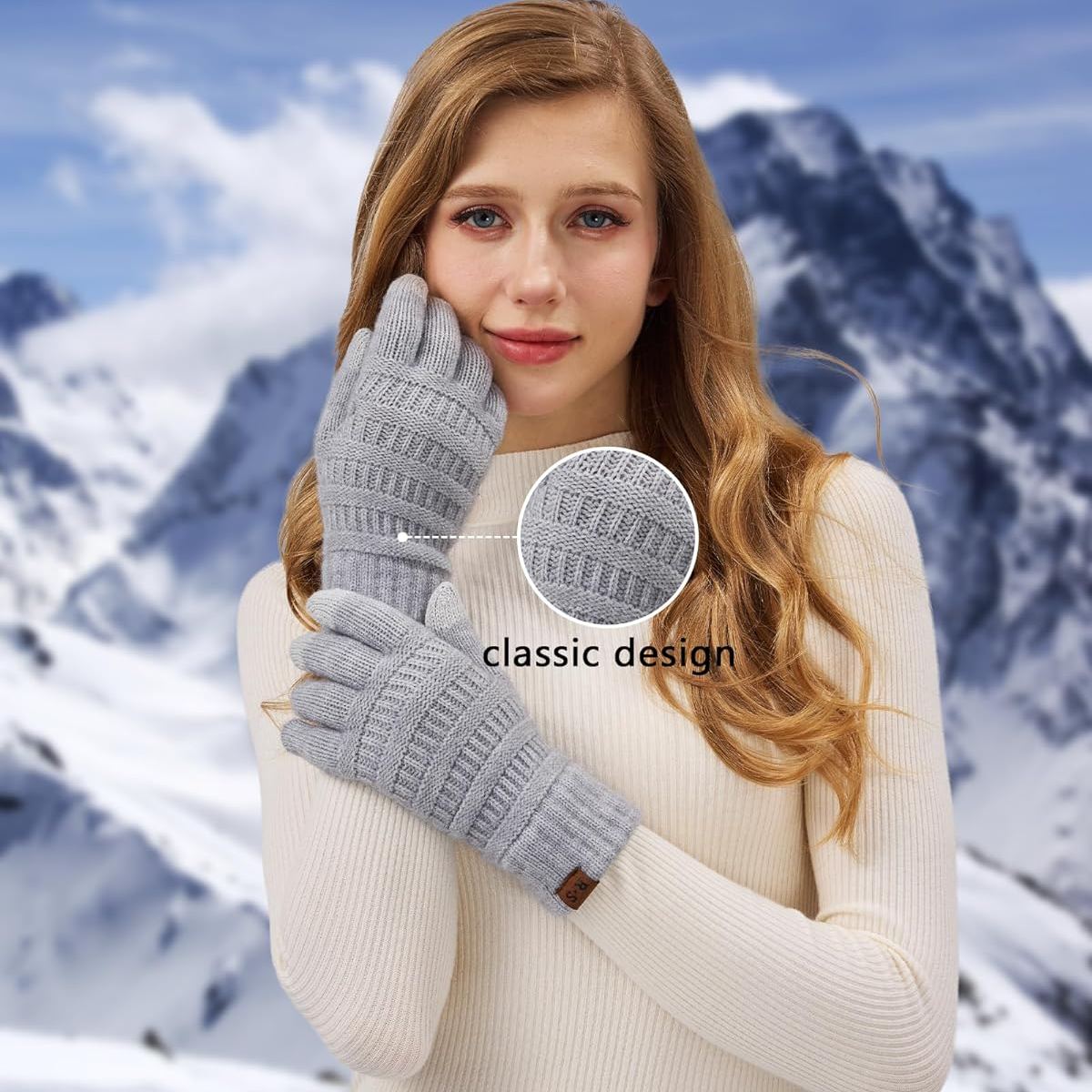 Touch Screen Warm Knit Thermal Gloves