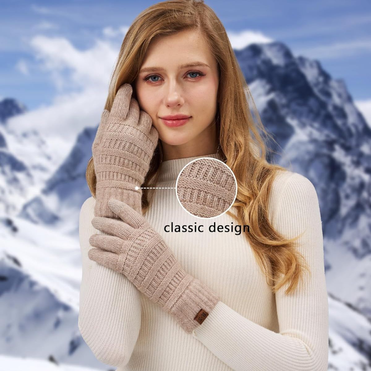 Touch Screen Warm Knit Thermal Gloves