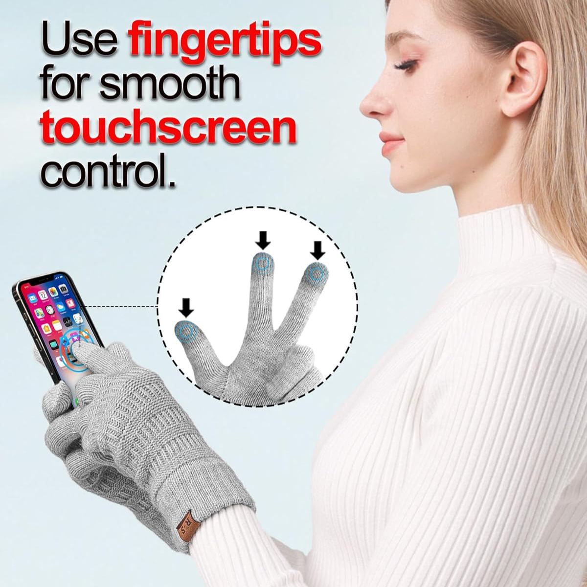 Touch Screen Warm Knit Thermal Gloves