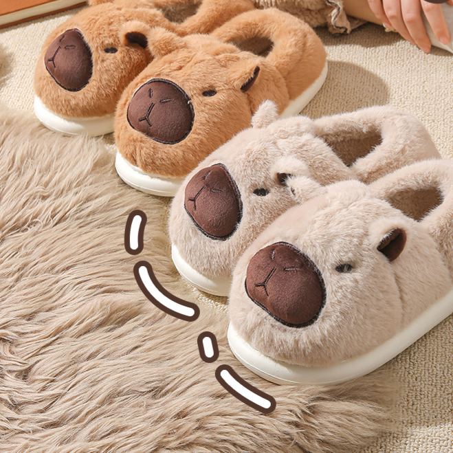 Capybara Slippers - Cute Animal Plush Slippers