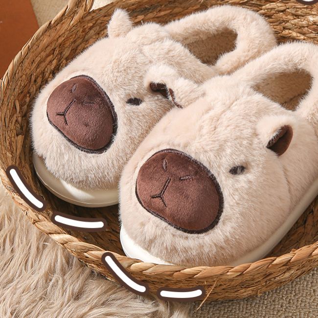 Capybara Slippers - Cute Animal Plush Slippers