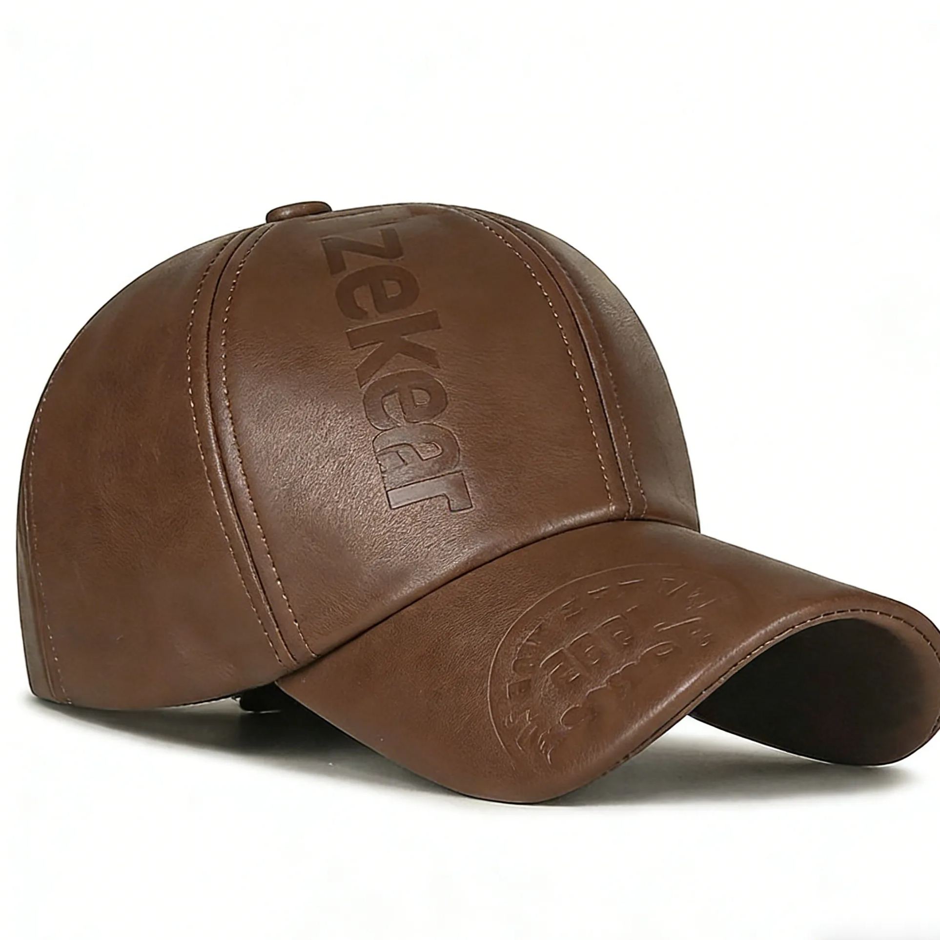 🔥Men's/Women's Outdoor Adjustable Warm PU Fashion Genuine Leather Hat