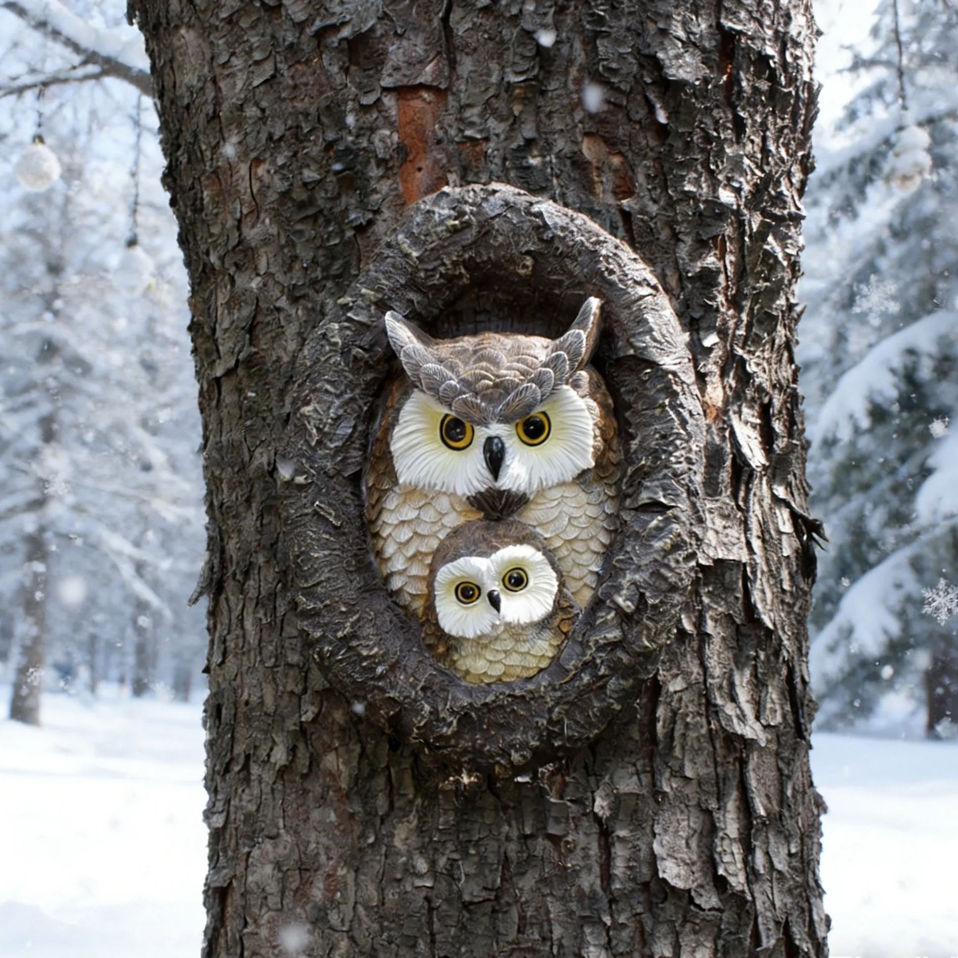 Owl Family Tree Trunk Wall Décor 