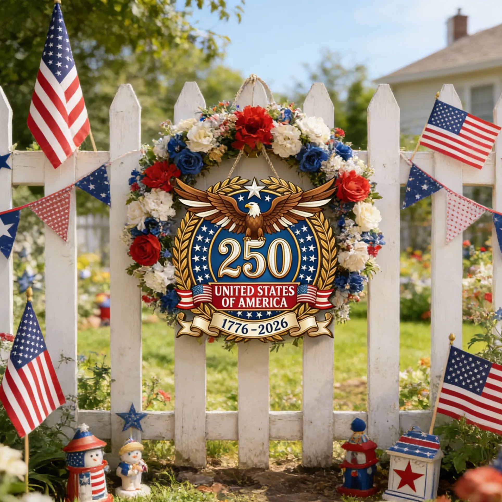 250th Anniversary of American Independence Wreath Decoration