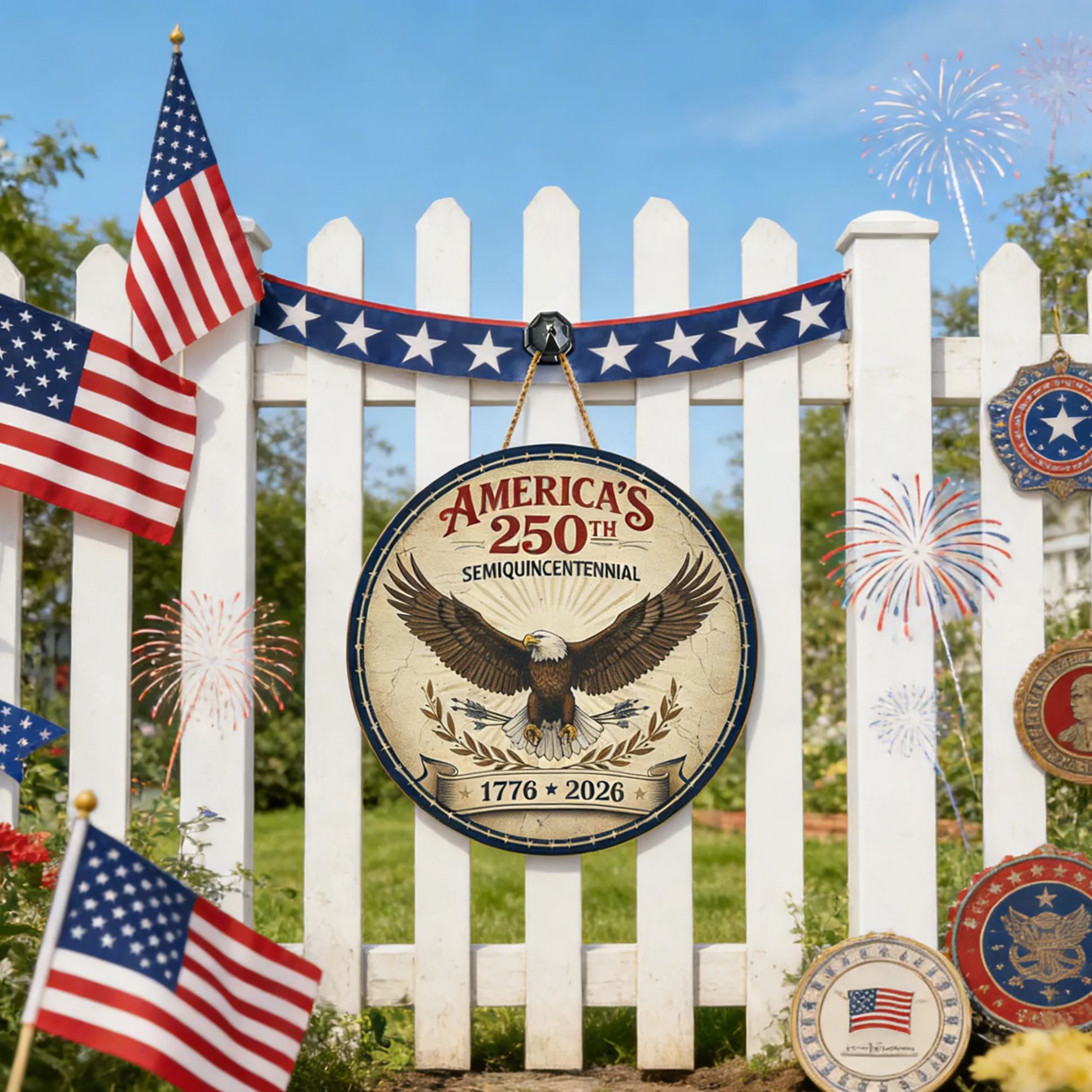250th Anniversary of American Independence Wreath Decoration