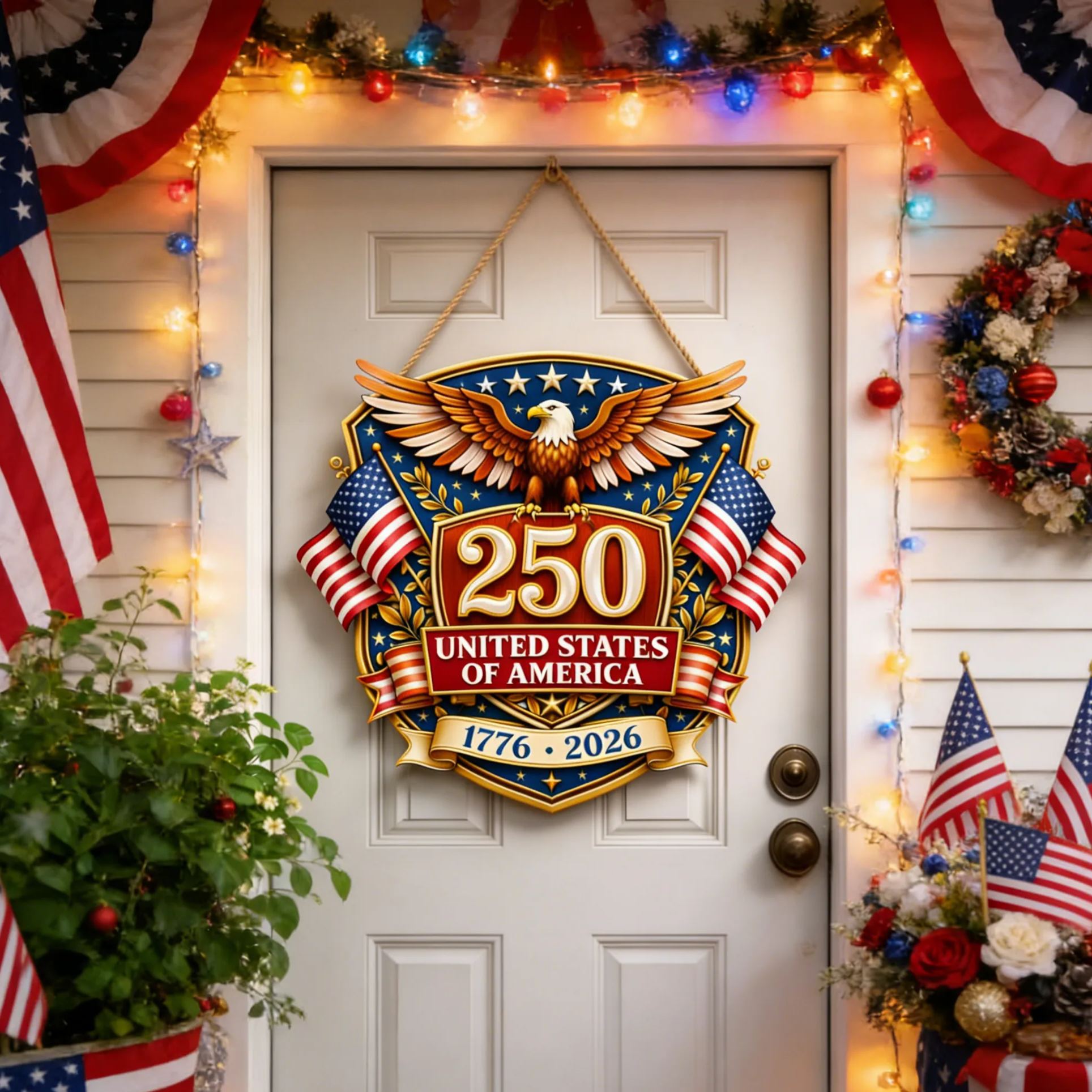 250th Anniversary of American Independence Wreath Decoration