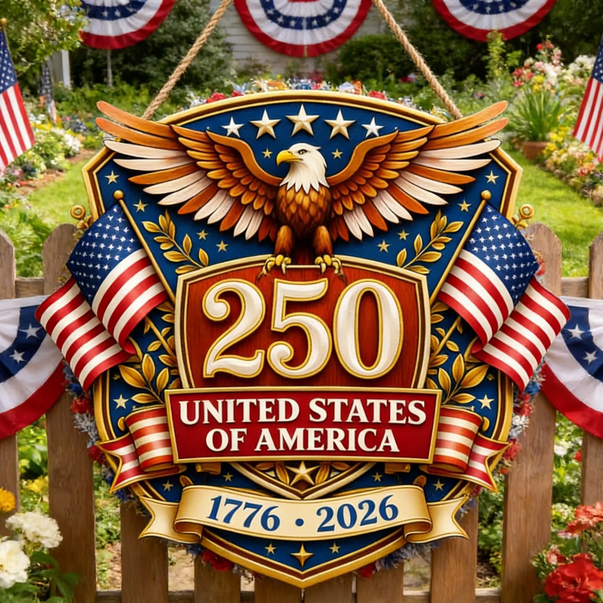 250th Anniversary of American Independence Wreath Decoration