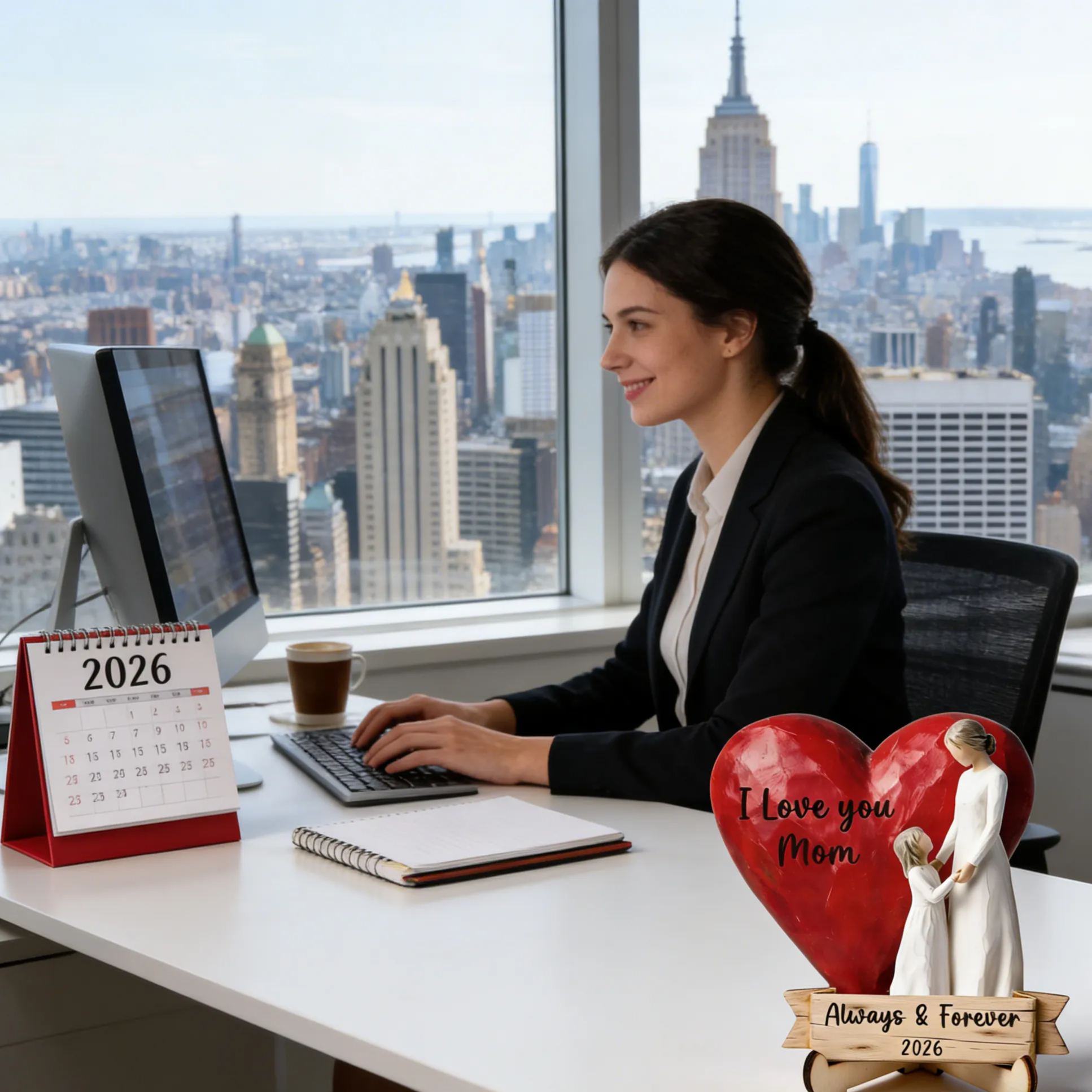 Heartfelt Mother & Child Figurine – "I Love You Always & Forever"