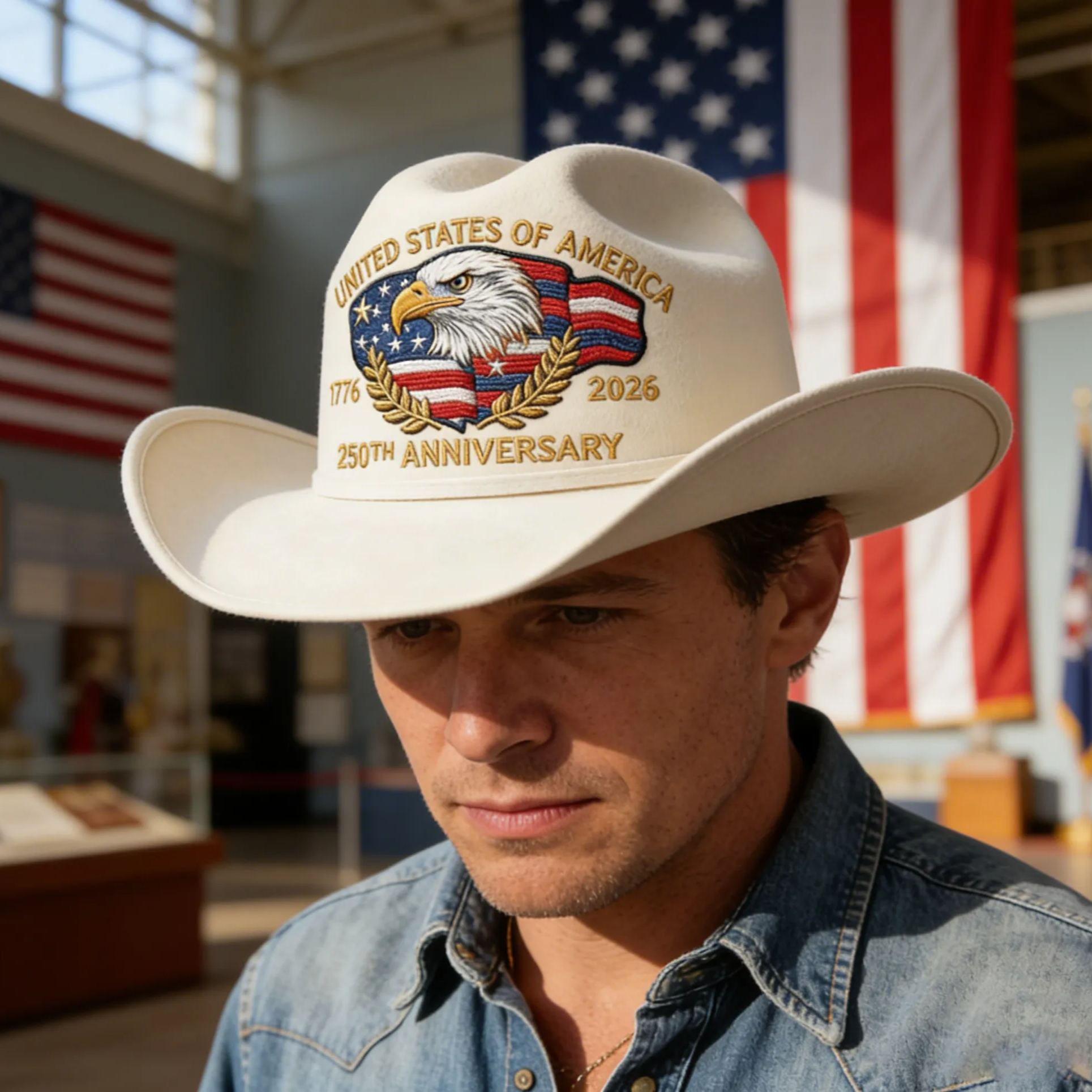 250 Years Later — Still Standing Patriotic Cowboy Hat