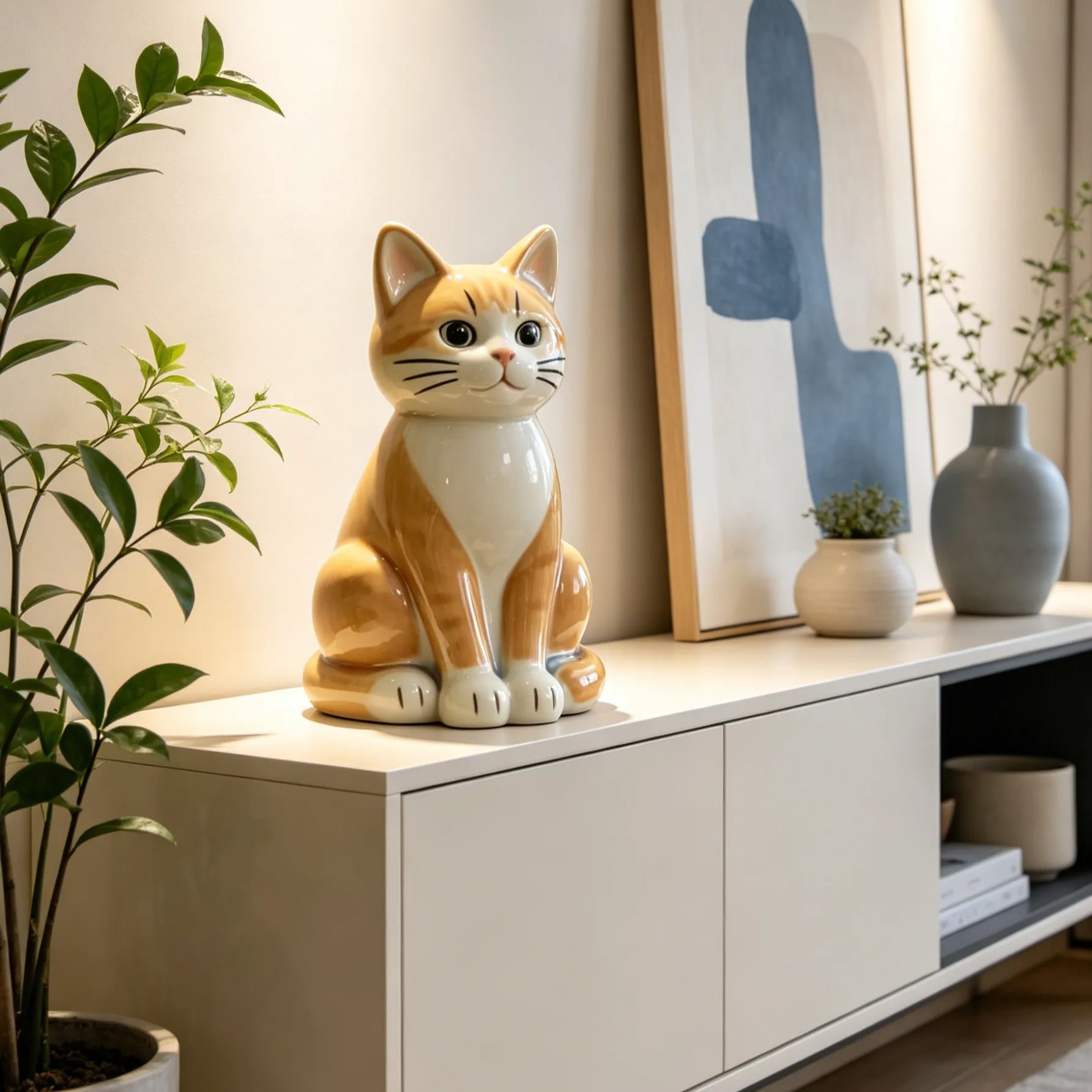 Outdoor Garden Cat Statue – Adorable Seated Feline Decor