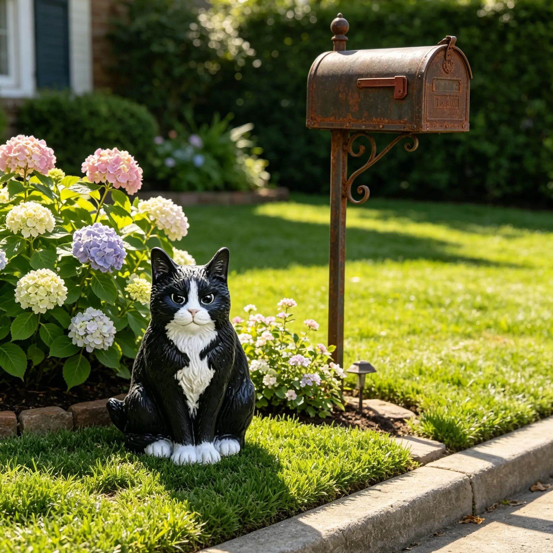 Outdoor Garden Cat Statue – Adorable Seated Feline Decor