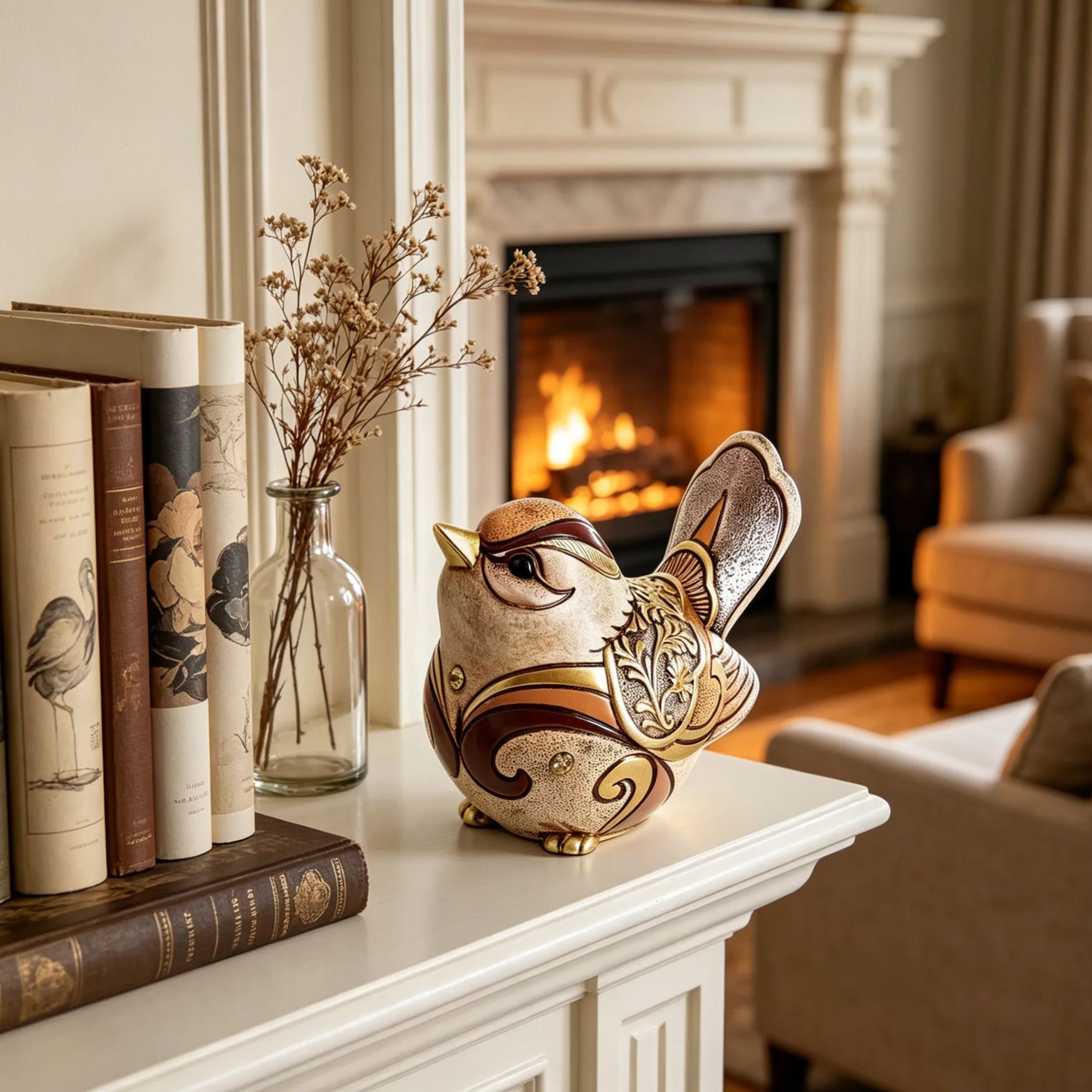 Elegant Bird Decorative Figurine – Artistic Accent for Your Home