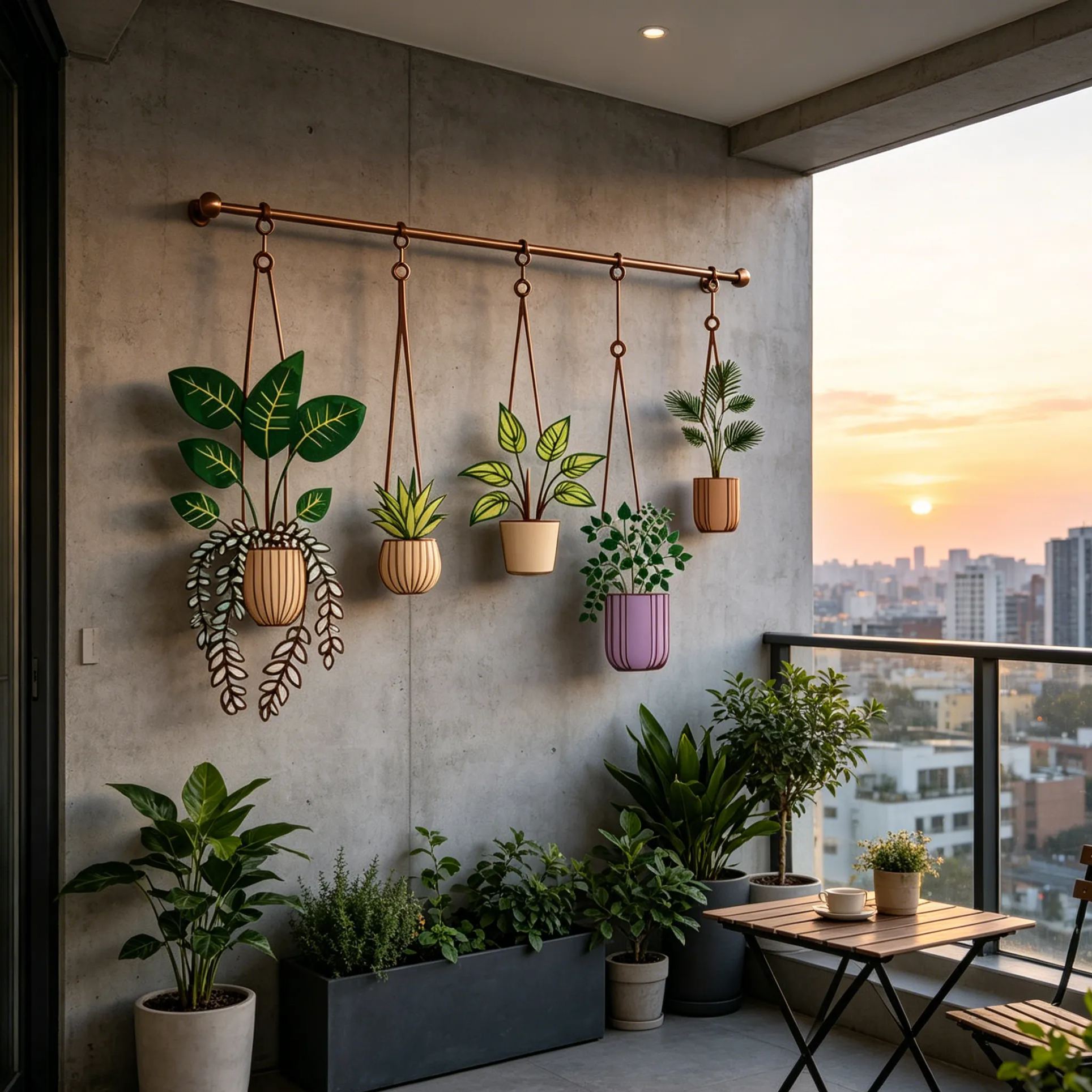 Large Metal Hanging Plant Wall Decor