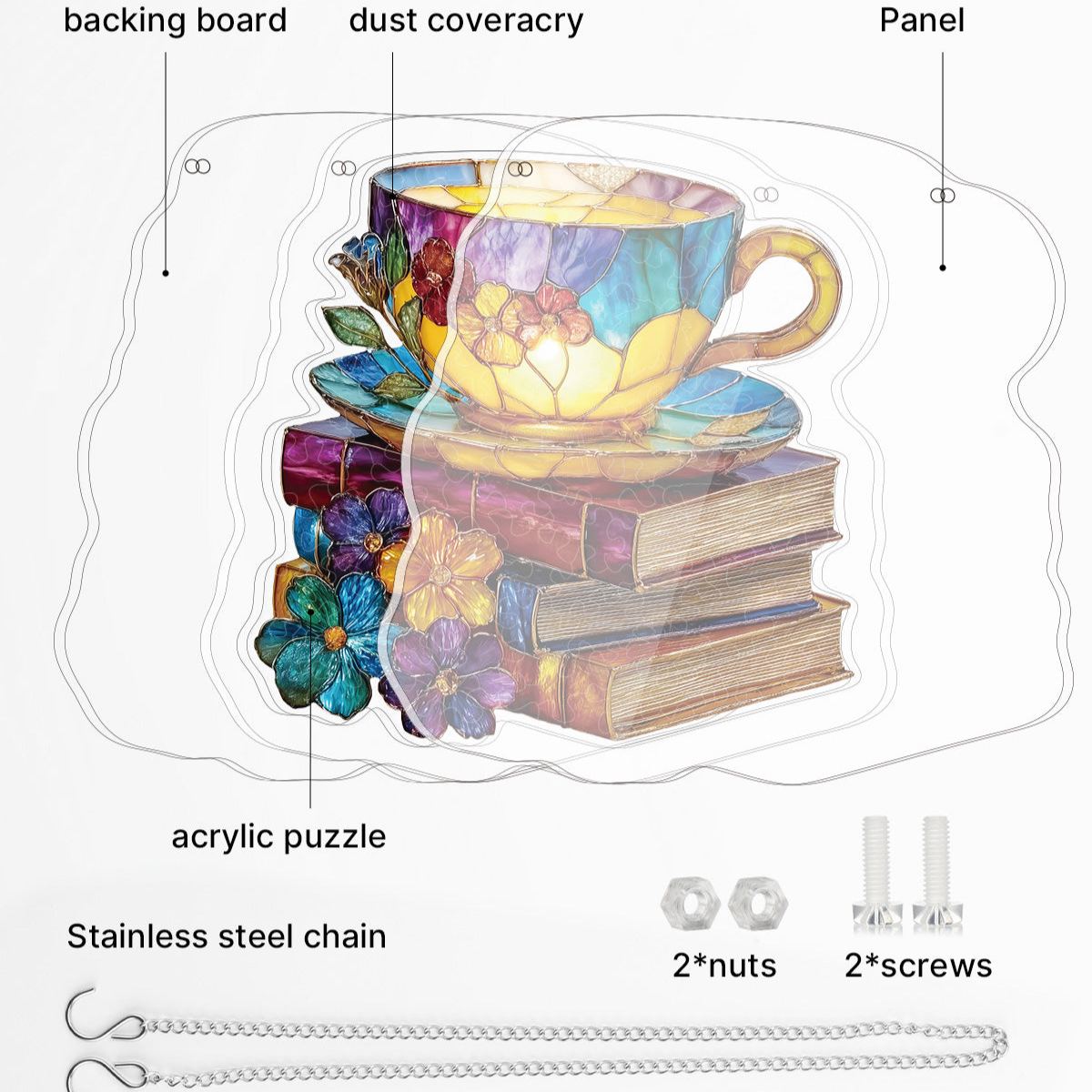 Radiant Bloom Teacup Light Suncatcher-Acrylic Window Art