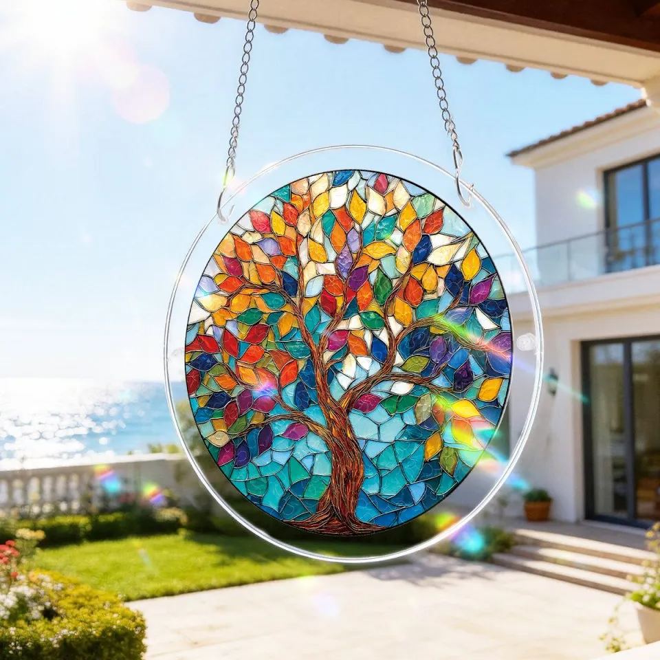 Radiant Bloom Teacup Light Suncatcher-Acrylic Window Art