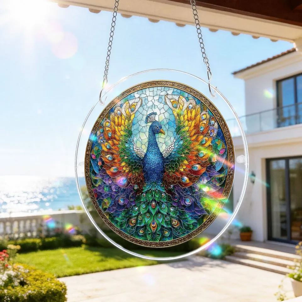 Radiant Bloom Teacup Light Suncatcher-Acrylic Window Art