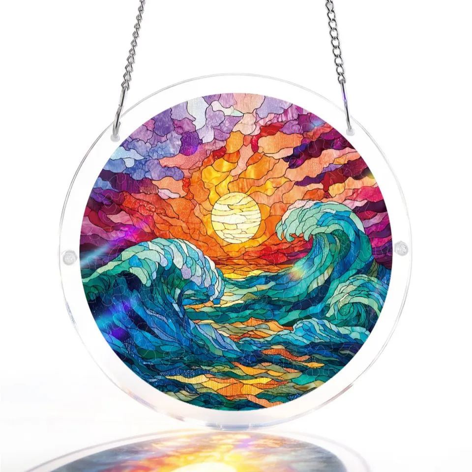 Radiant Bloom Teacup Light Suncatcher-Acrylic Window Art