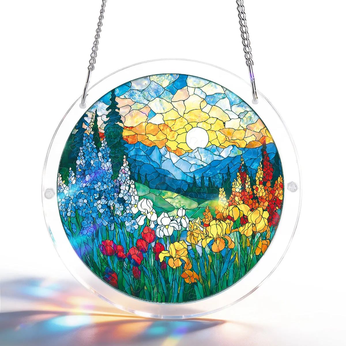 Radiant Bloom Teacup Light Suncatcher-Acrylic Window Art