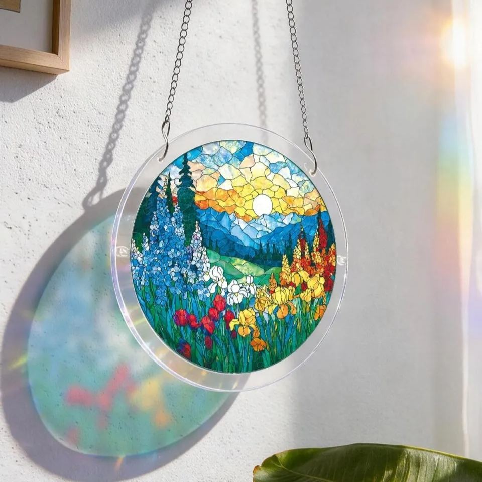 Radiant Bloom Teacup Light Suncatcher-Acrylic Window Art