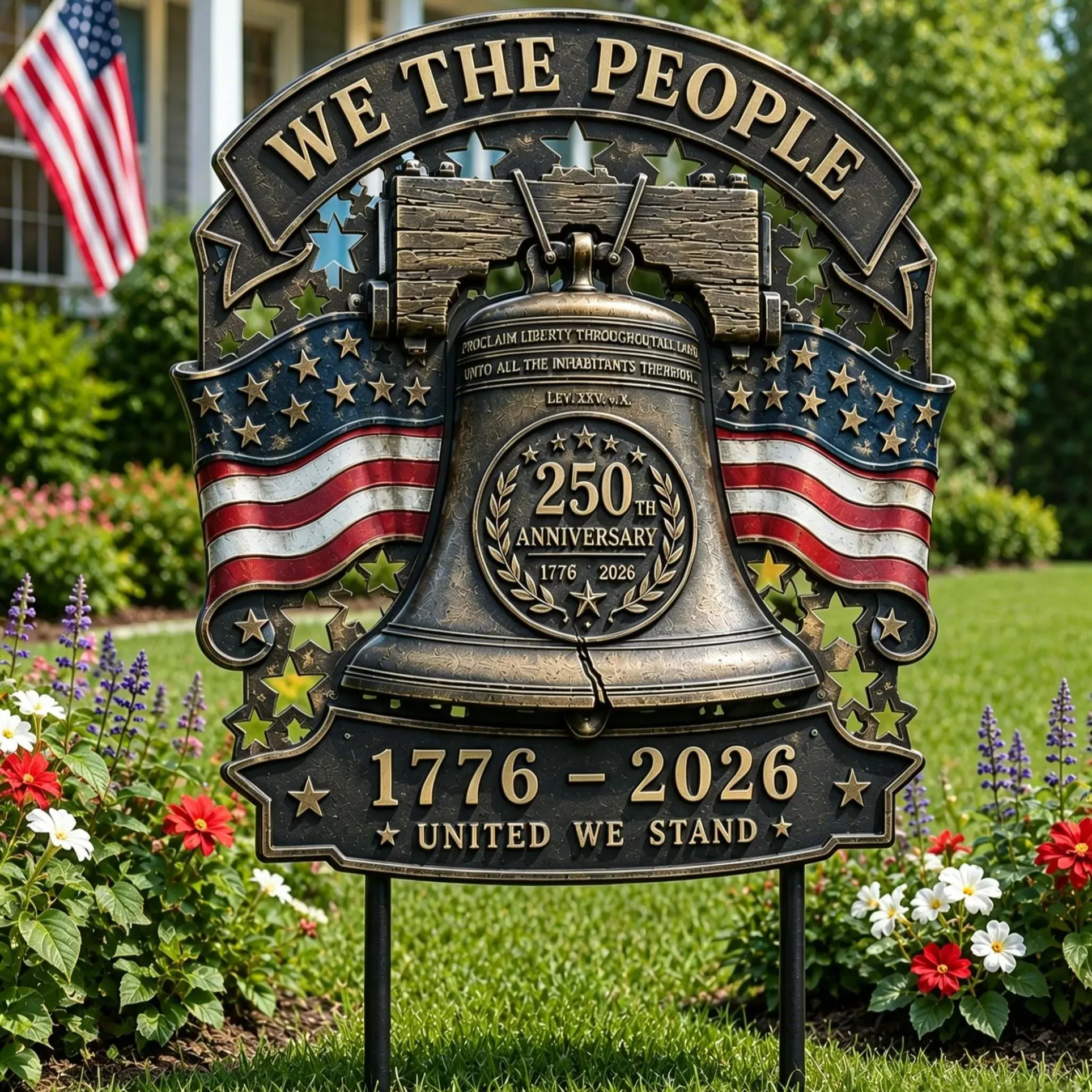US America 250 Years Garden Stake