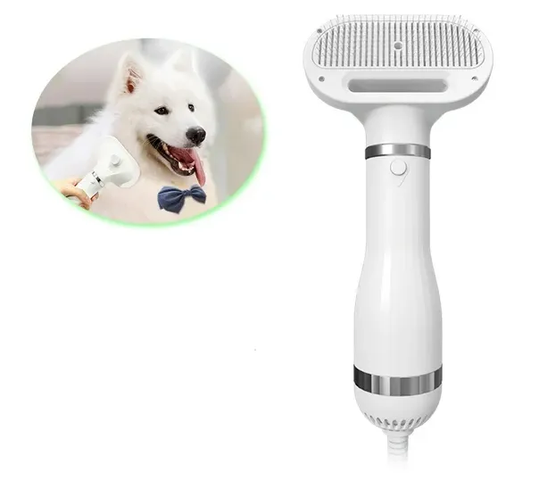 JASE Pet Hair Dryer 3 in 1 Pet Grooming Hair Dryer with Slicker Brush/3 Heat Settings/Fur Remover Portable Dog Blower Professional Home Grooming Furry Drying for Small Large Cat Dog 220V