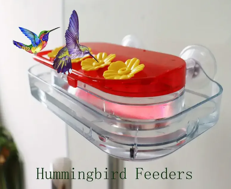 1pc Hummingbird Feeder With Strong Suction Cup Hummingbird Feeder Plastic Hummingbird Feeder With 4 Feeding Ports Easy To Clean Swing Arm Feeder Hanger, Backyard Birding & Wildlife