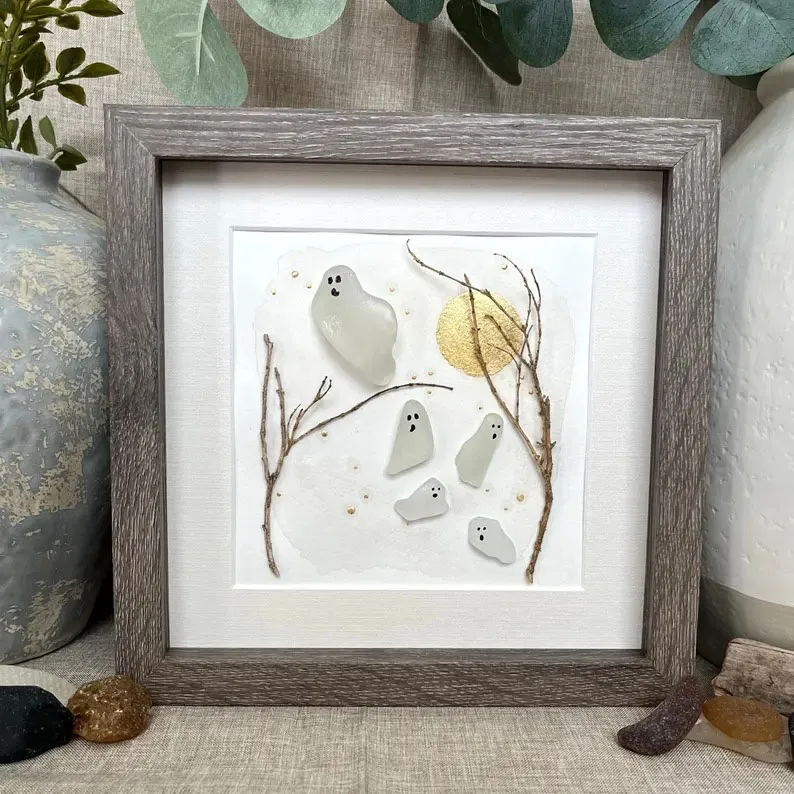 Fright Flight👻Ghost Sea Glass Art