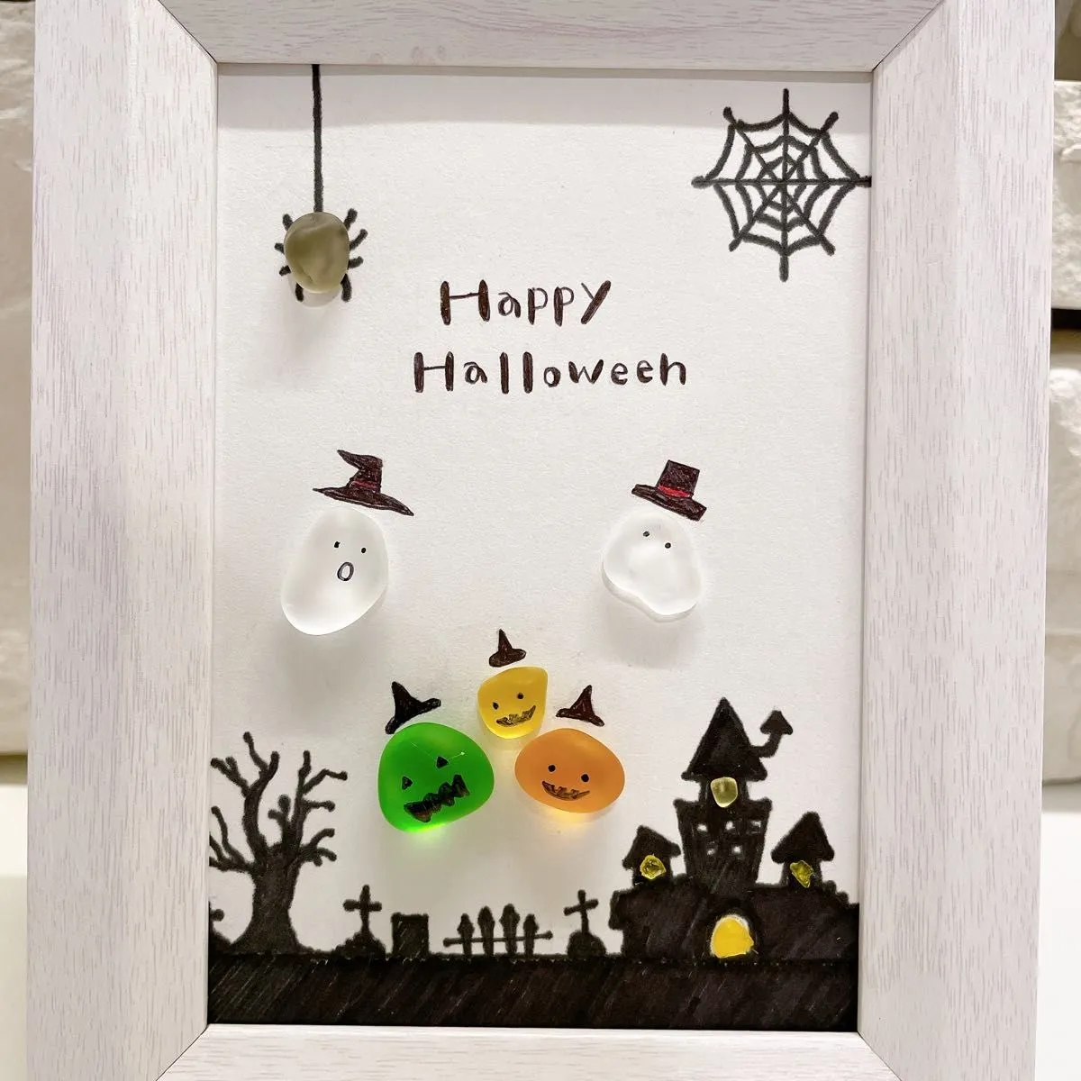 Fright Flight👻Ghost Sea Glass Art