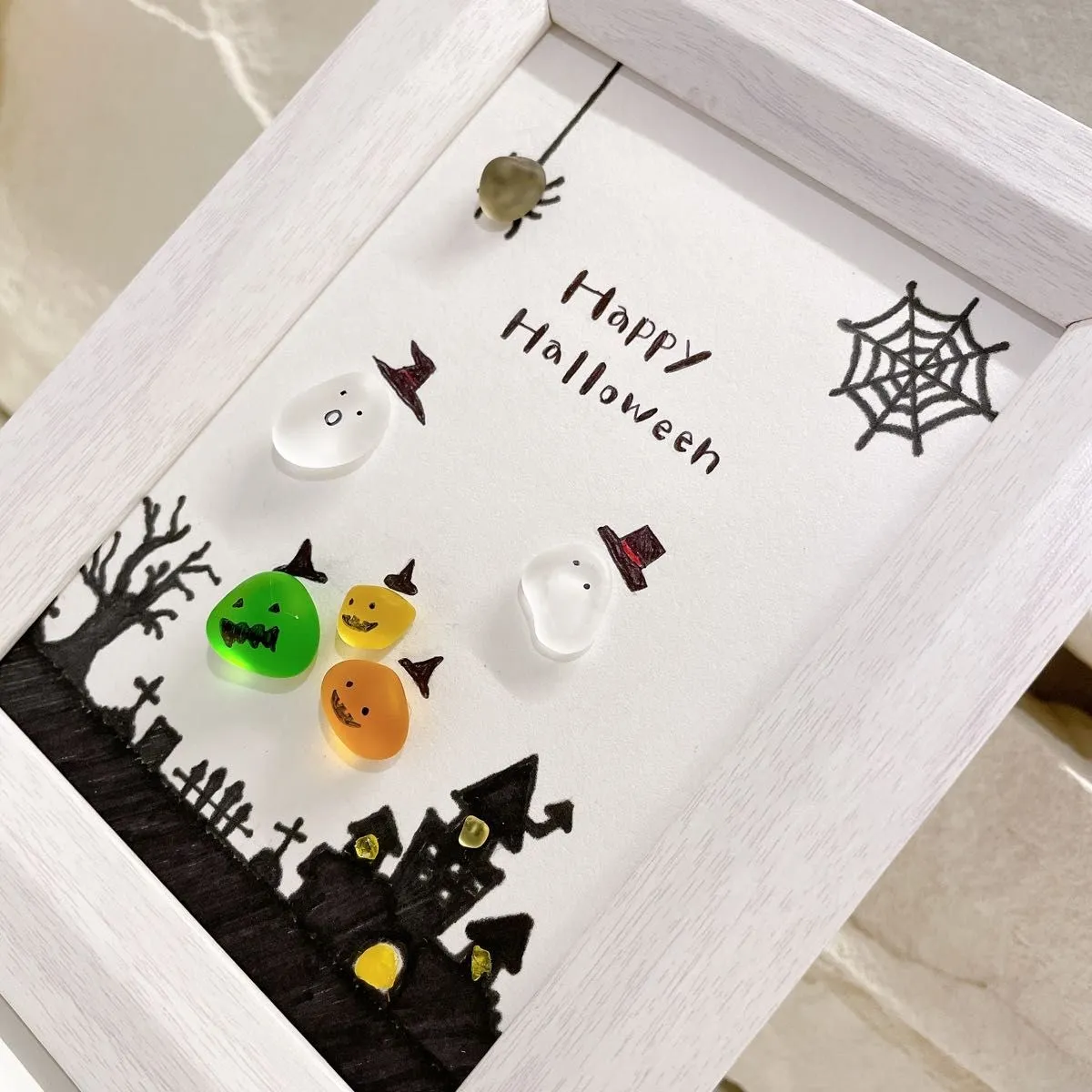 Fright Flight👻Ghost Sea Glass Art