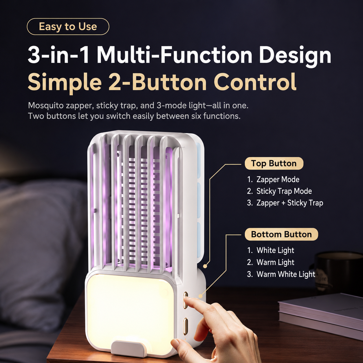 3-in-1 Electric Mosquito Killer Lamp