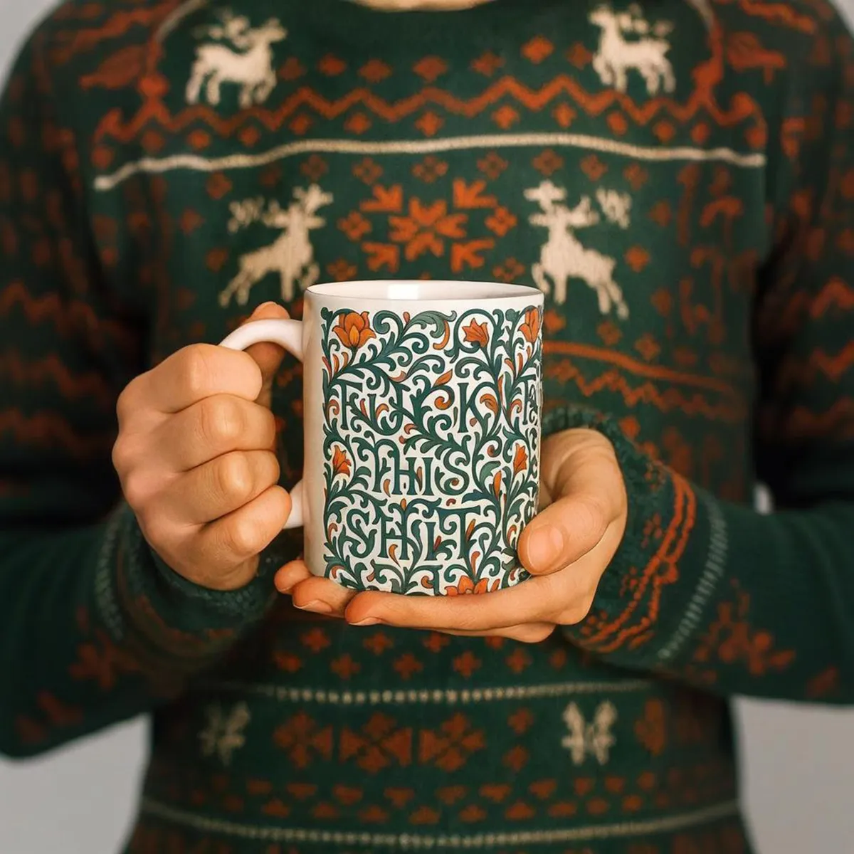 💖Vintage Floral "FU*k This SH*t" Hidden Message Mug – The Classy Way to Vent