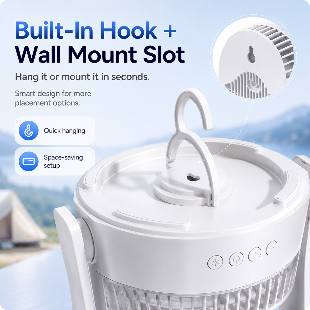 Portable Camping Fan with Light & Remote 🌬️⛺