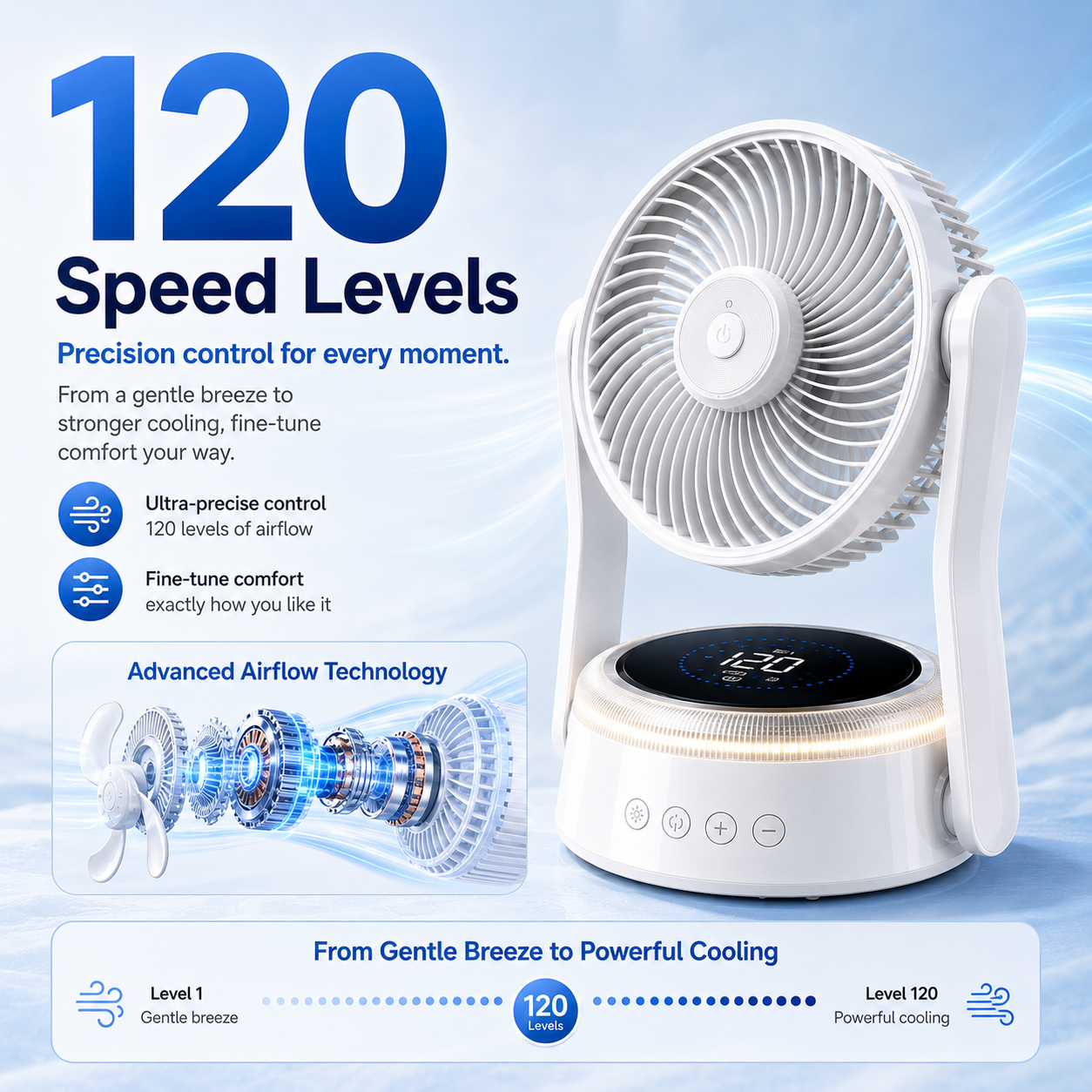 Portable Camping Fan with Light & Remote 🌬️⛺