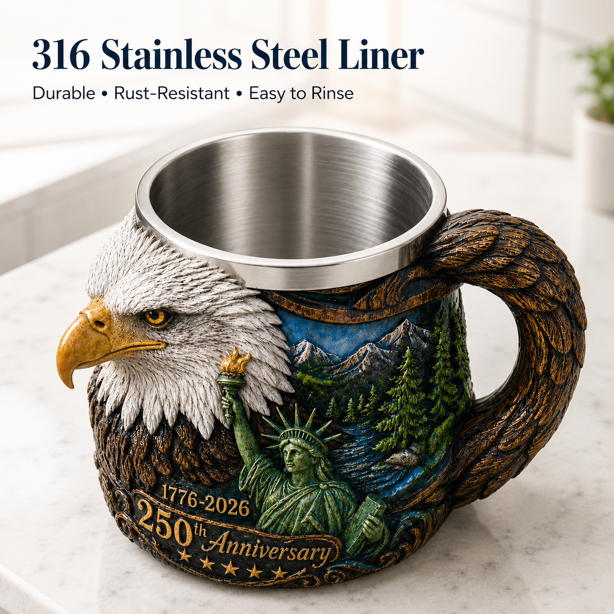 1776–2026 250th Anniversary Eagle Coffee Mug
