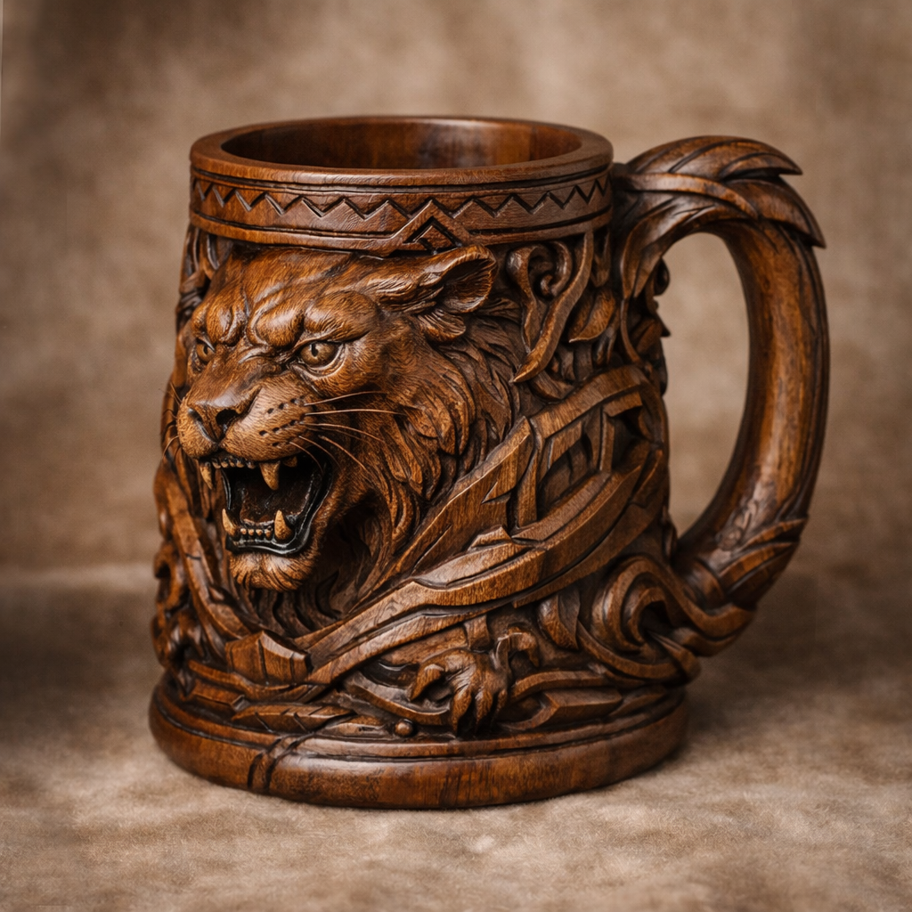 Carved Animal Mug Collection