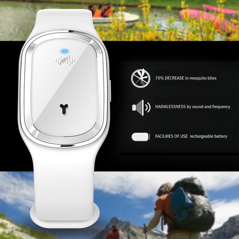 Ultrasonic Mosquito Repellent Bracelet Watch With Time And Temperature Display
