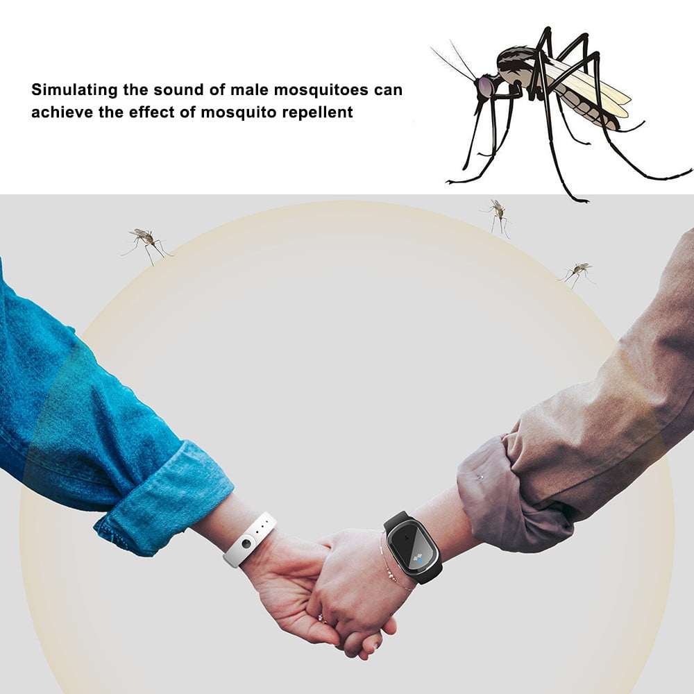 Ultrasonic Mosquito Repellent Bracelet Watch With Time And Temperature Display