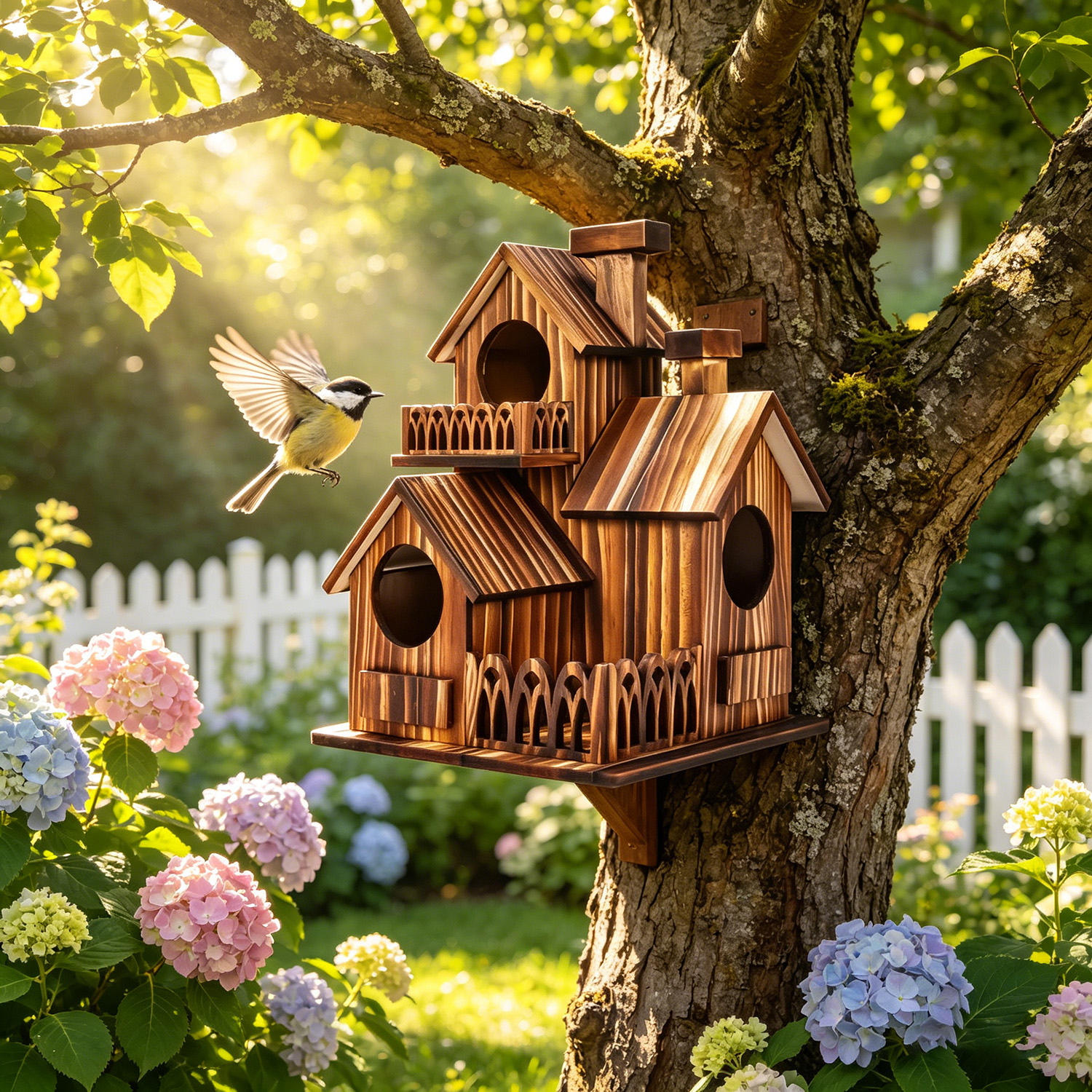 🐦Multi‑Tower Wooden Birdhouse