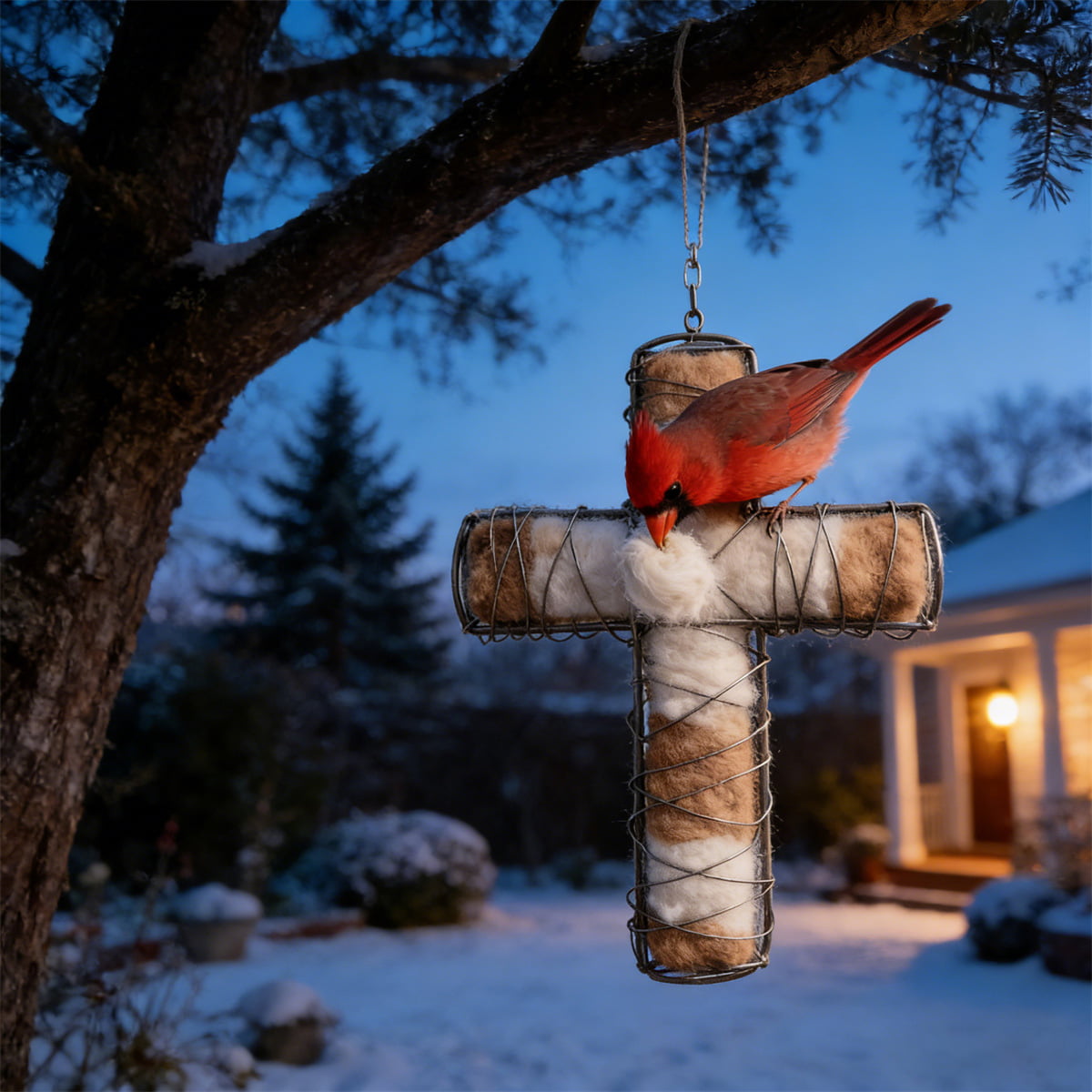 🕊️Handmade Alpaca Fiber Bunny-Shaped Bird Nesting Frame - A Soft Gift for Birds & Your Garden