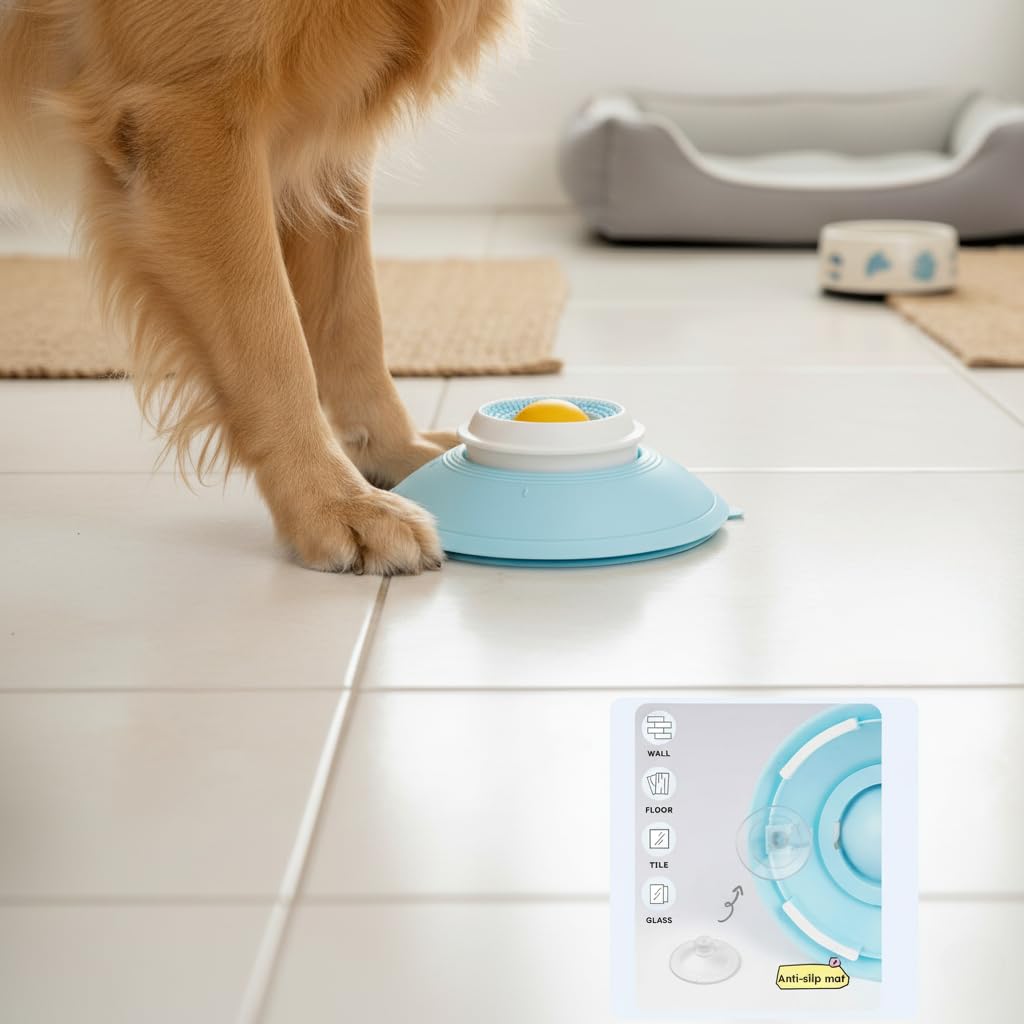 Dog and Cat Lick Sphere Canine Non Slip Anxiety Bowl