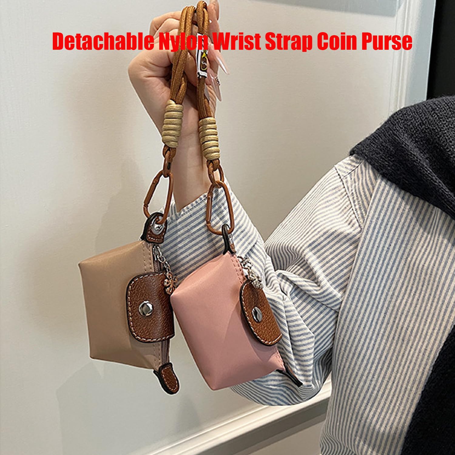 Dumpling Bag Detachable Nylon Wrist Strap Coin Purse