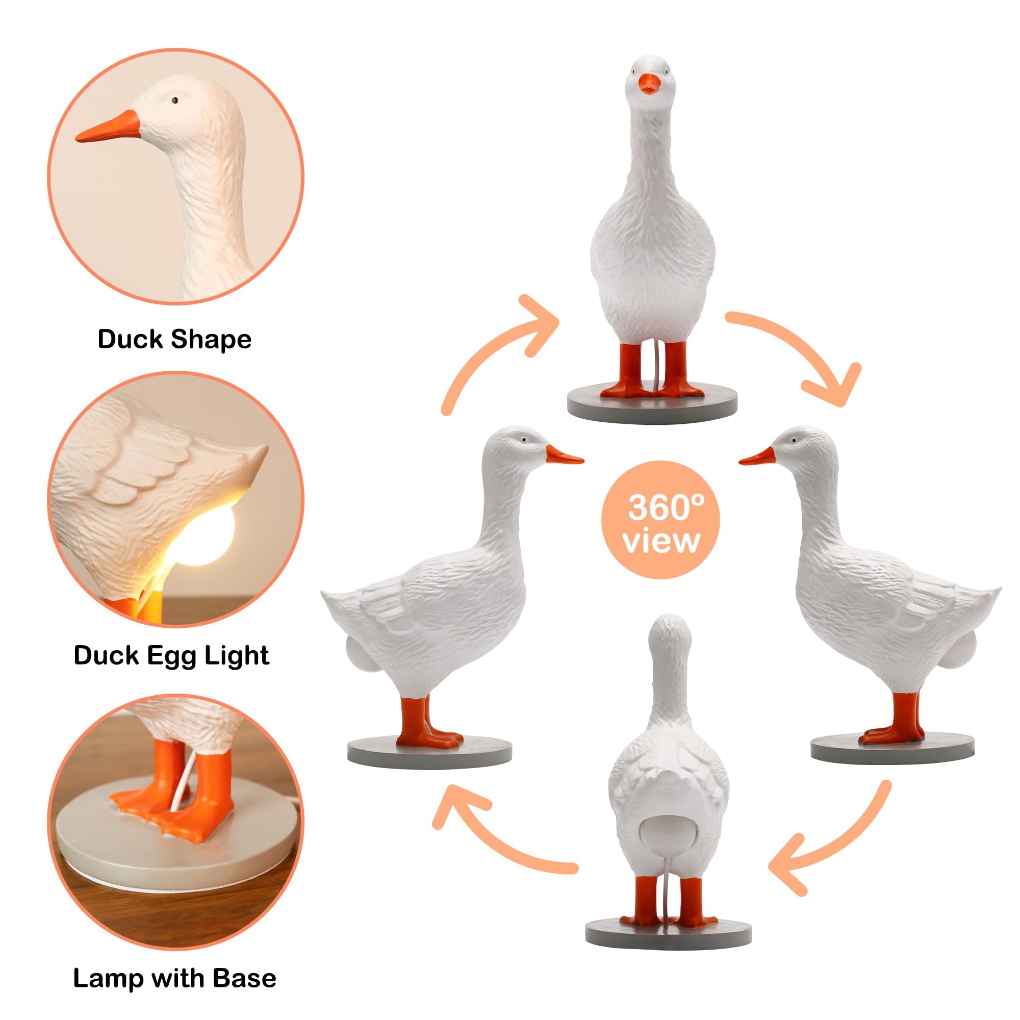 Creative Chicken and Duck Shape Decorative Table Lamp
