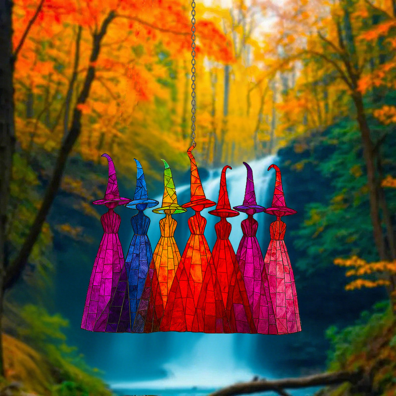 Rainbow Witch Sun Catcher