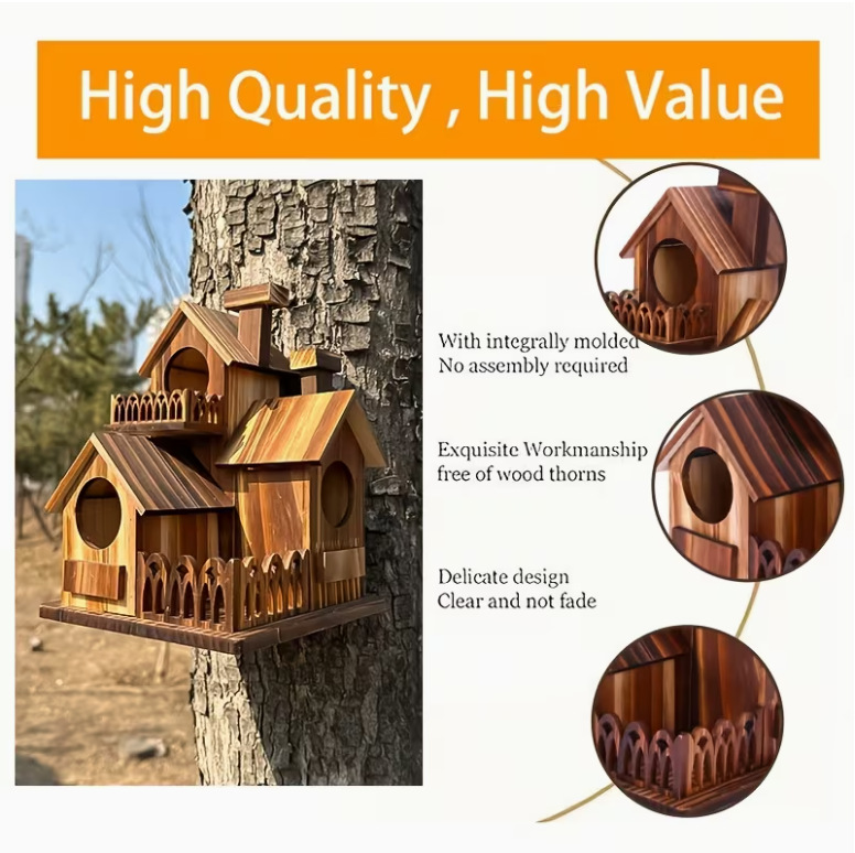 🐦Multi‑Tower Wooden Birdhouse