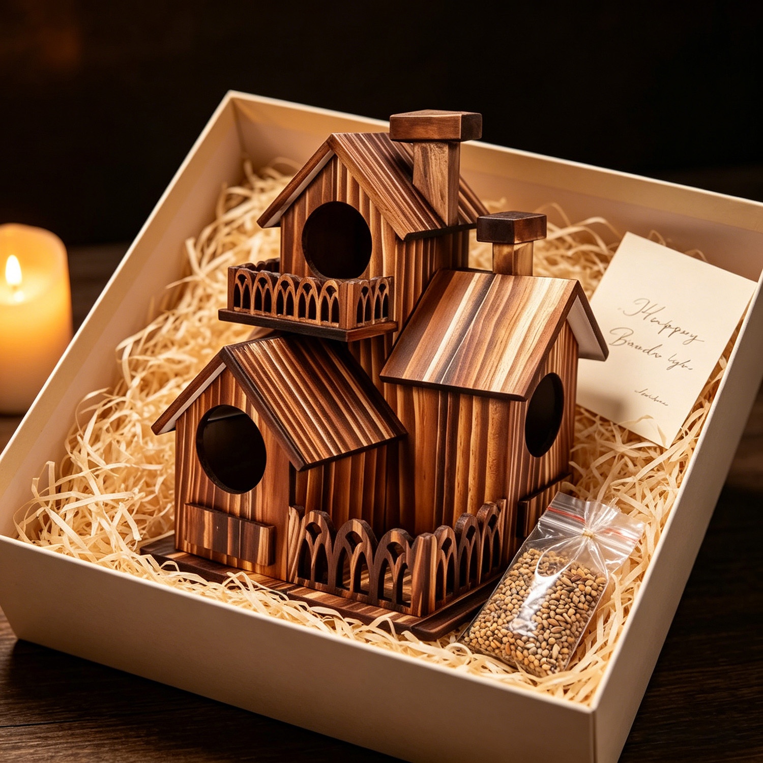 🐦Multi‑Tower Wooden Birdhouse