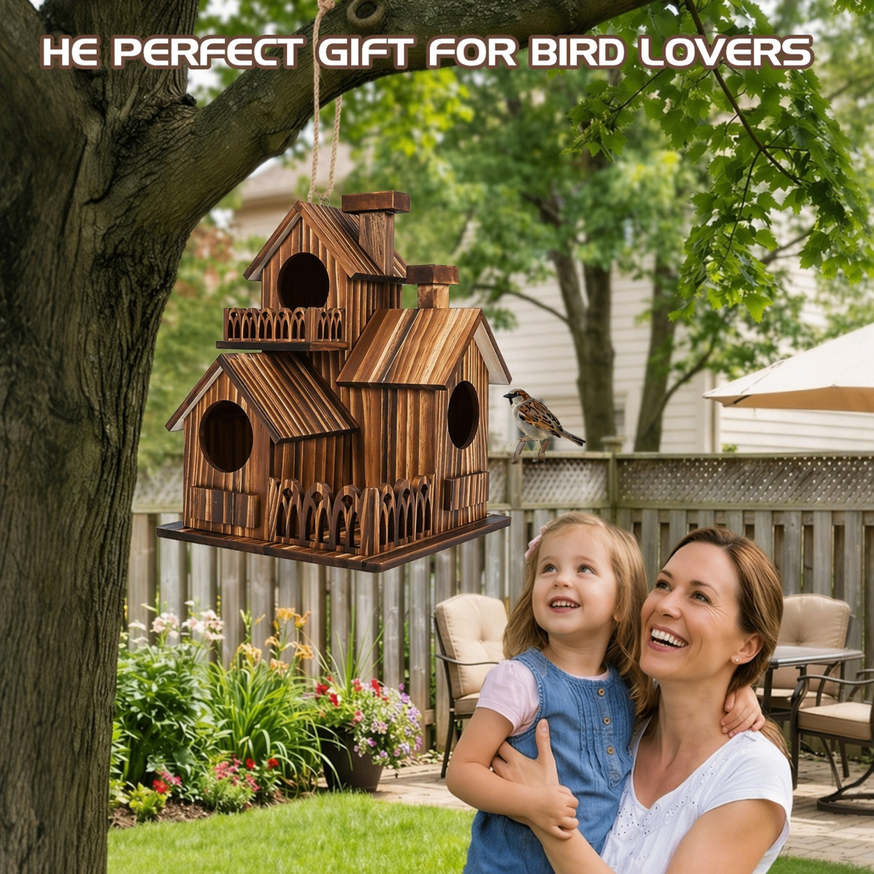 🐦Multi‑Tower Wooden Birdhouse