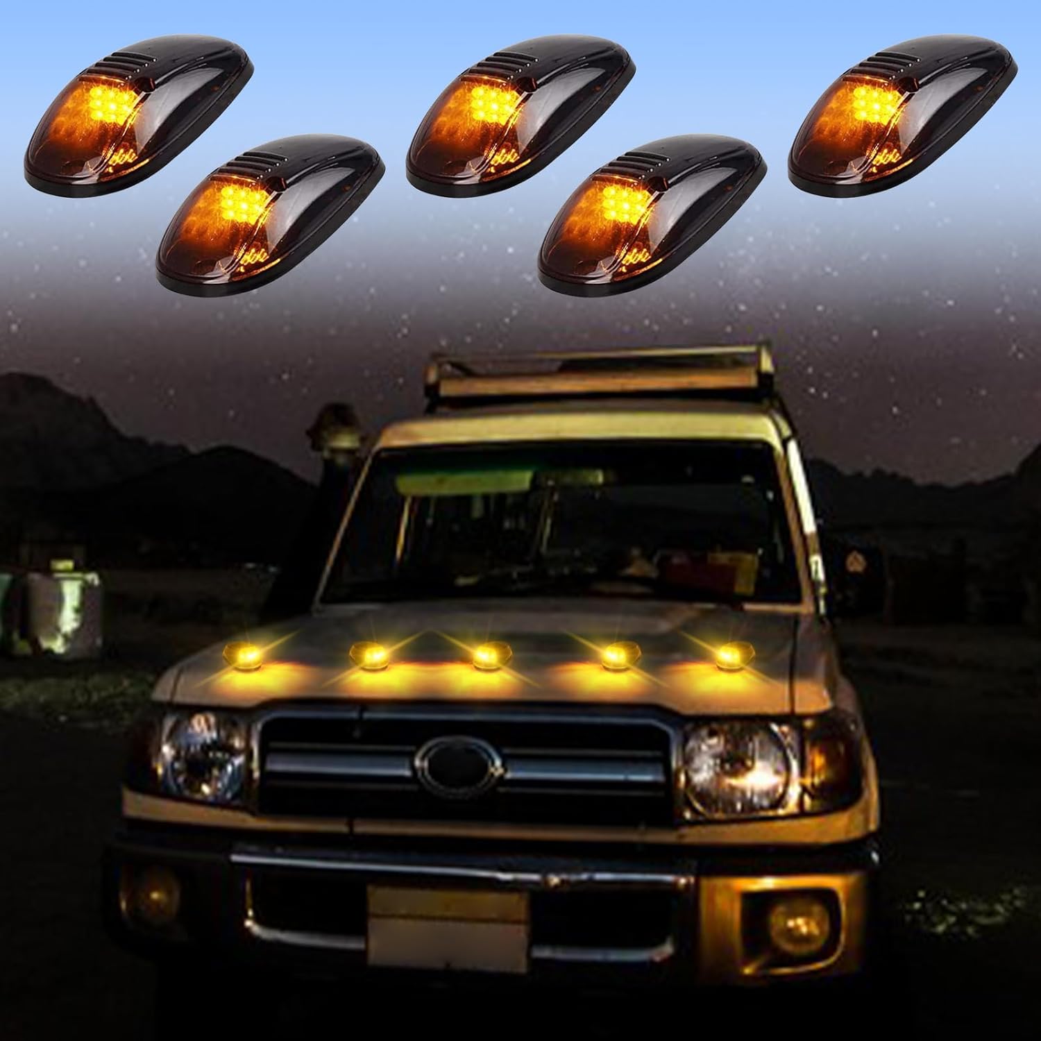 Solar Powered Cab Lights（Five in a set）