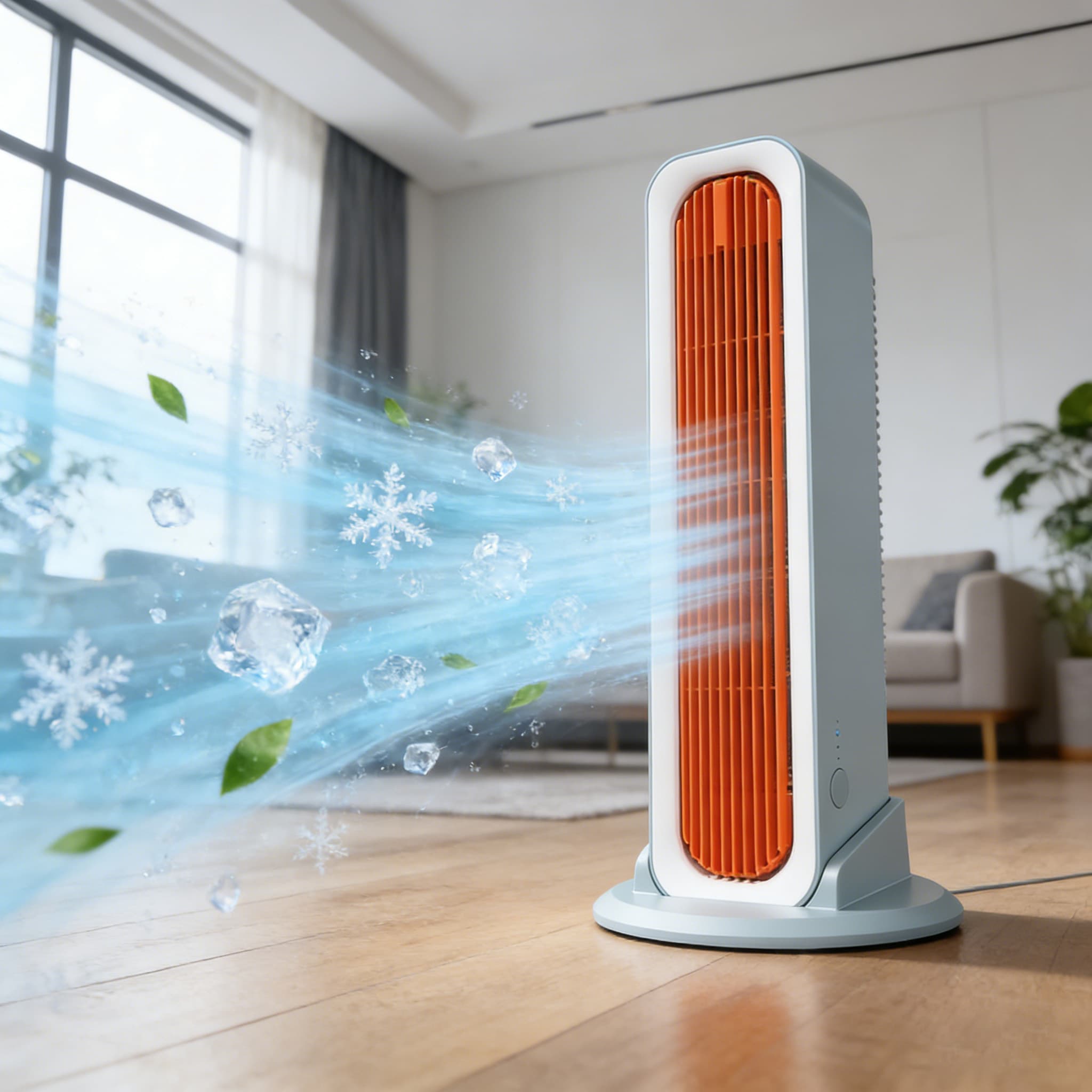 Portable Desktop Bladeless Tower Fan with Remote