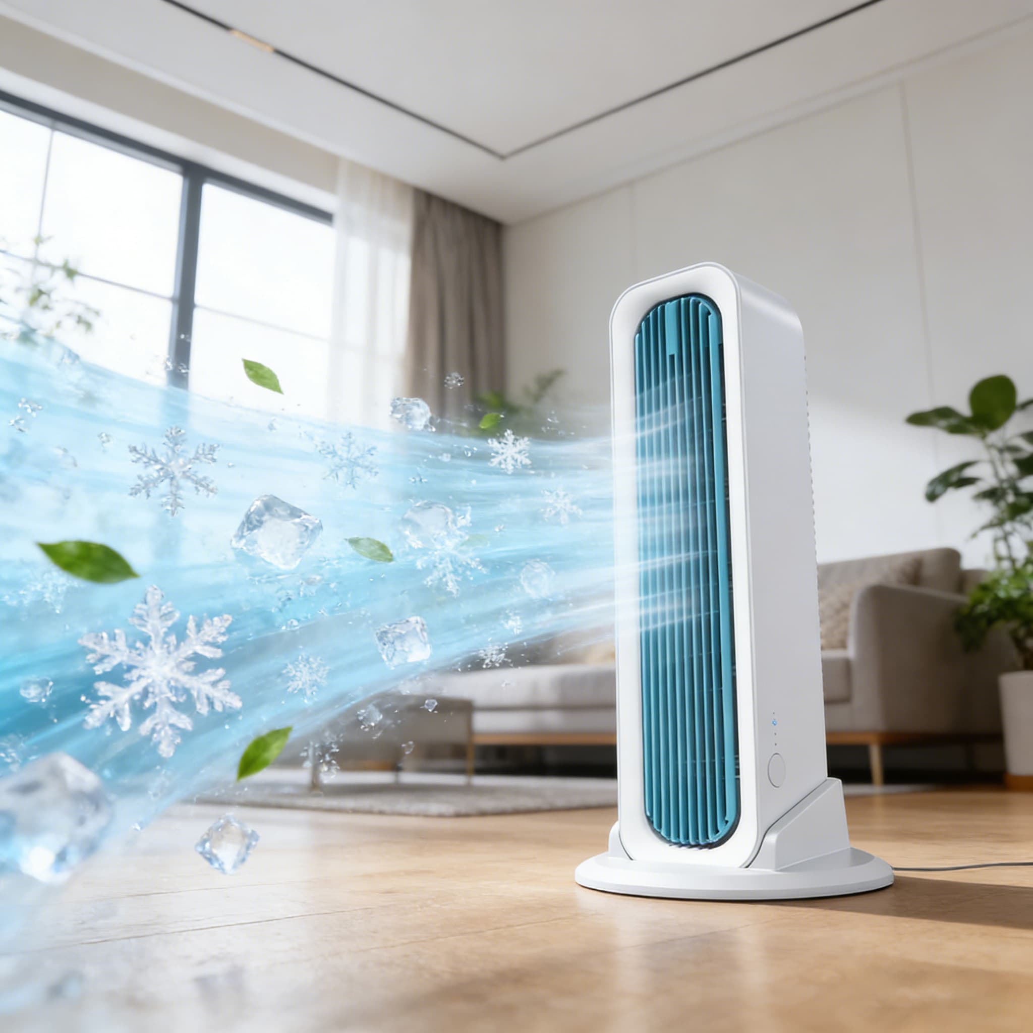 Portable Desktop Bladeless Tower Fan with Remote